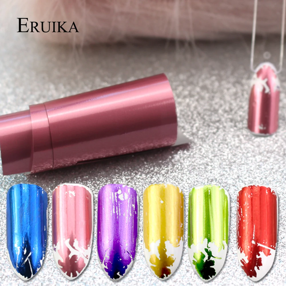 ERUIKA, 12 шт, разные цвета, матовая пленка для ногтей, для наклеек, голографическая переводная обертка, наклейка, звездная бумага, маникюр, Декор, украшения для ногтей своими руками