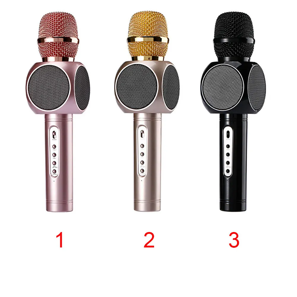 Двойной Динамик пение Музыка Караоке микрофон Портативный Перезаряжаемый