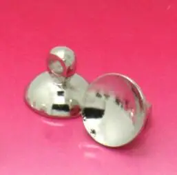 Silver 50 шт./лот золото/серебро Цвет Медь концевые Заглушки для бус кулон разъем под залог шапки место 6/8/10 мм круглые бусины DIY ювелирных изделий - Цвет: Silver