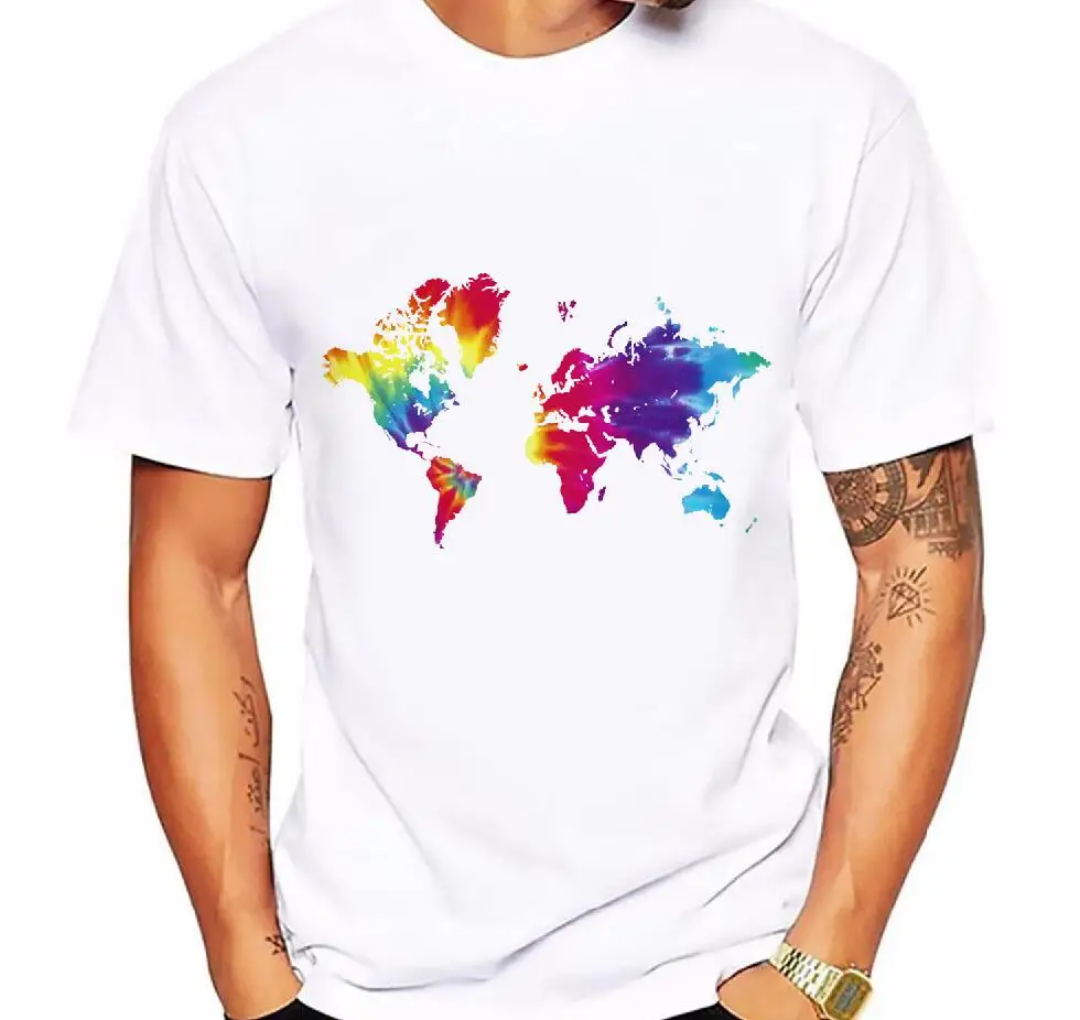 Новейшая Мужская мода с коротким рукавом Идеальная футболка рисунком Harajuku