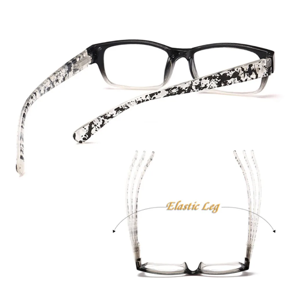 Очки для чтения прямоугольные мужские и женские с цветочным узором модная