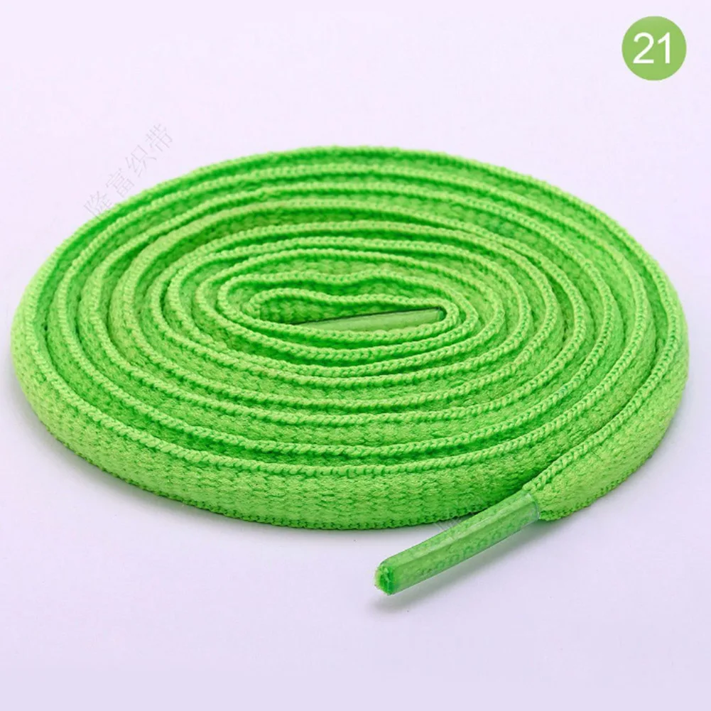 light green 1 пара овальных спортивных шнурков спортивные кроссовки ботинки шнурки многоцветные однотонные 33 яркие цвета модные шнурки - Цвет: light green