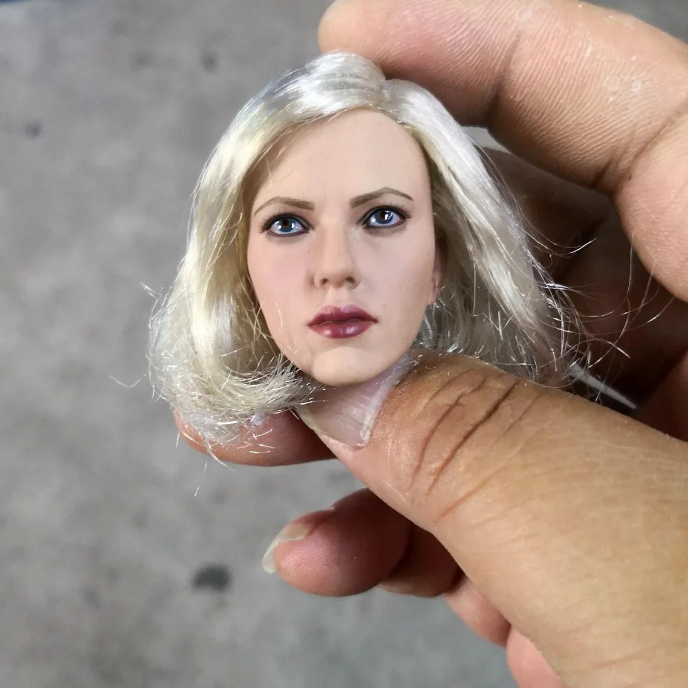 Модель куклы в масштабе 1/6 черная вдова Скарлетт Haired Женская резьба игрушка