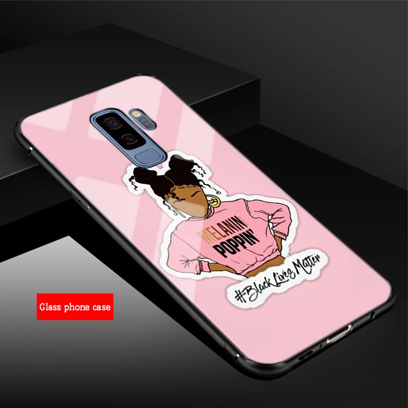 Чехол из закаленного стекла Melanin Poppin Aba для Samsung Galaxy A6 A6S A8 A8S J6 J8 2018 S8 S9 S10 PLUS NOTE 8 9 |