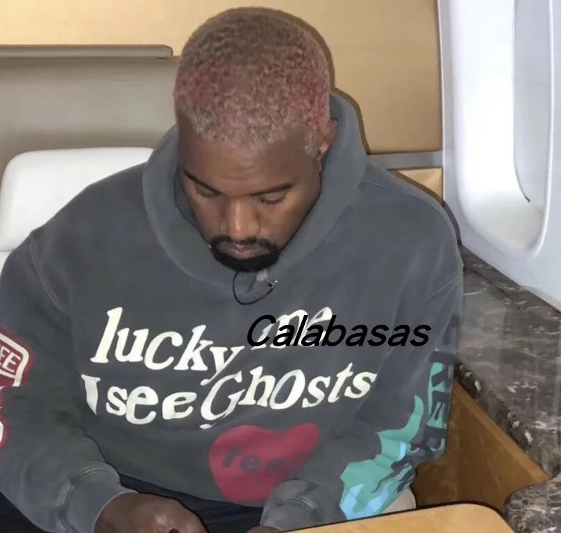 19ss Kanye West Kids See Ghost Logo флокированные женские и мужские толстовки с капюшоном в