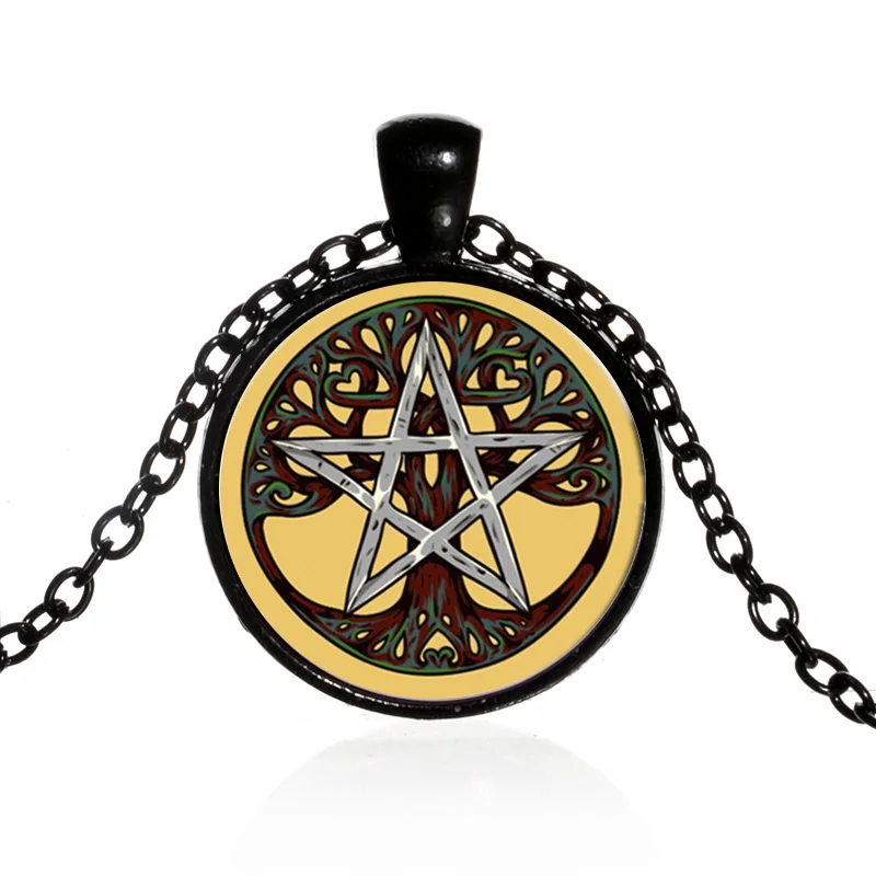 Азиатских Древо жизни в виде пентаграммы и ожерелье Wicca художественной