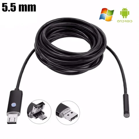 5.5mm Antscope 5,5 мм/7 мм/8 мм usb-эндоскоп мини Камера Android/ПК эндоскопическая черный 2/5 м/10 м Водонепроницаемый Бороскоп Инспекции Камера 19 - Цвет: 5.5mm