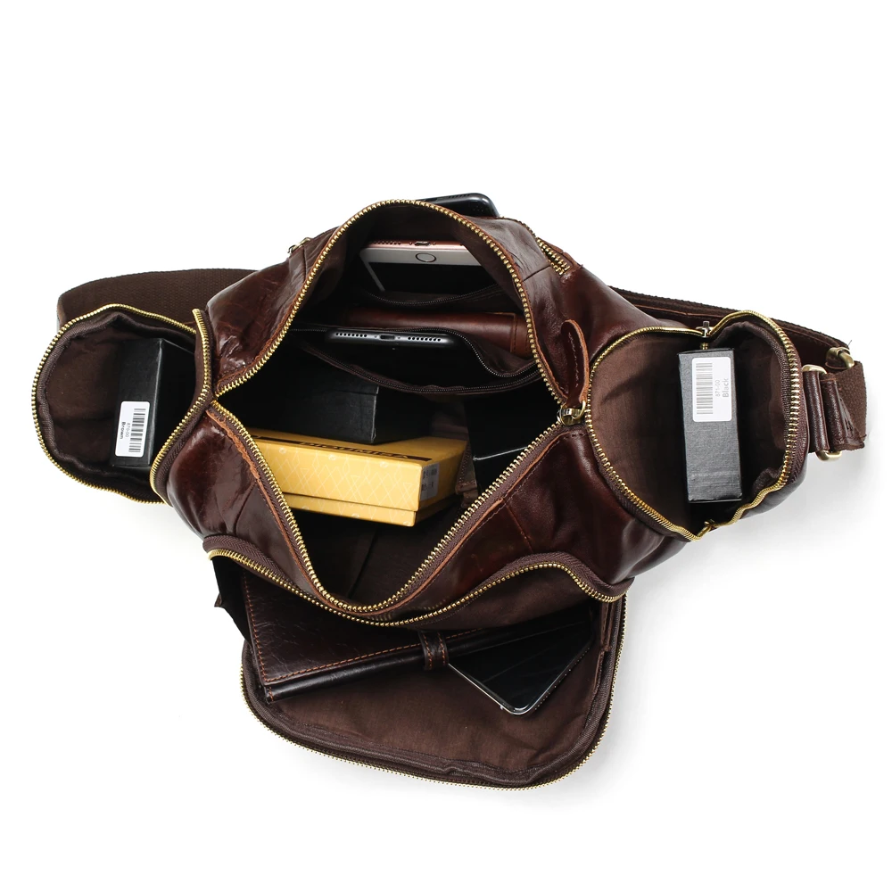 Мужская сумка через плечо из натуральной кожи для путешествий деловая