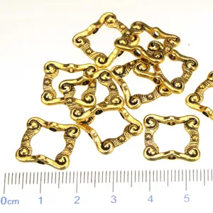 50 шт., металлические бусины-разделители для браслетов, 16 х14 мм