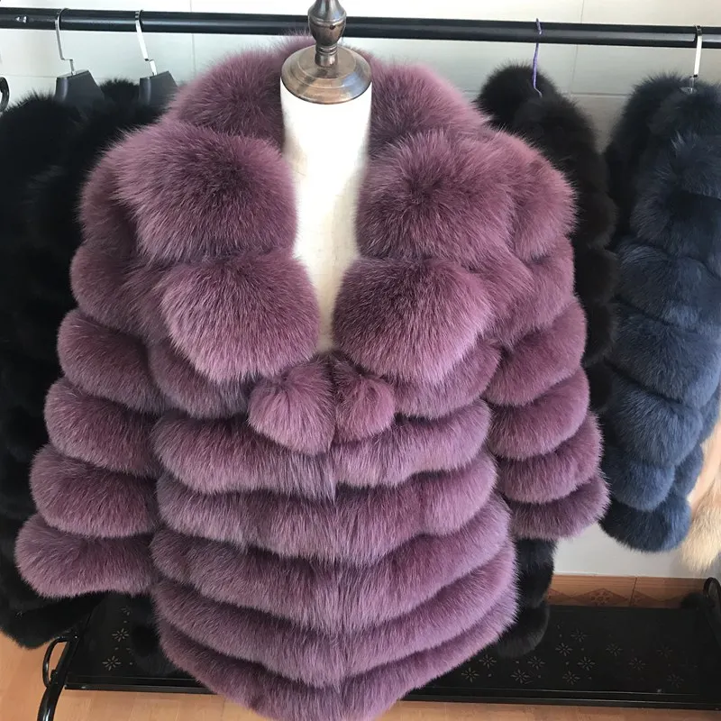70CM Natural Fox Fur Coat Real Fox Fur Vest Jacket Women's pretty Warm Coat. Natural Real Fur Coat Real Fur Coats