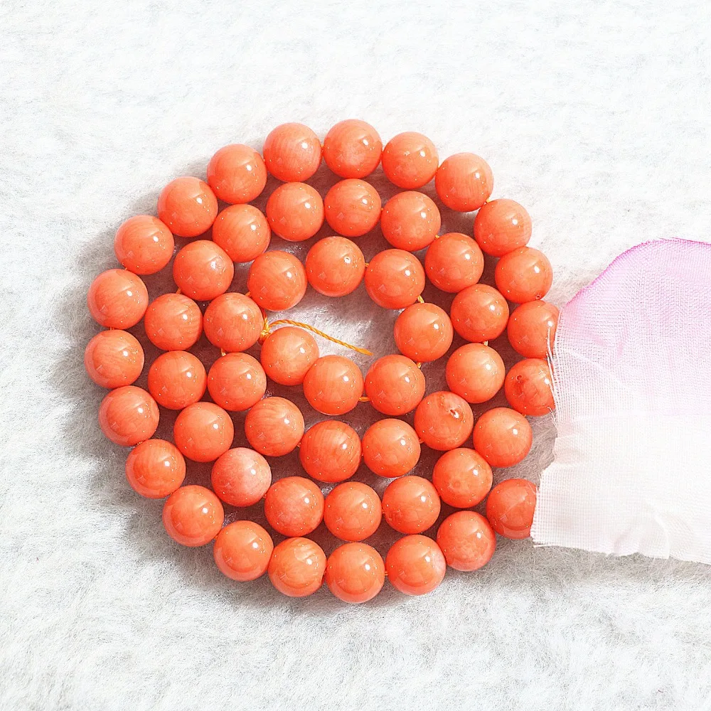 Круглые бусины красного оранжевого или кораллового цвета 2/3/4/6/8 мм 15 дюймов B652|orange