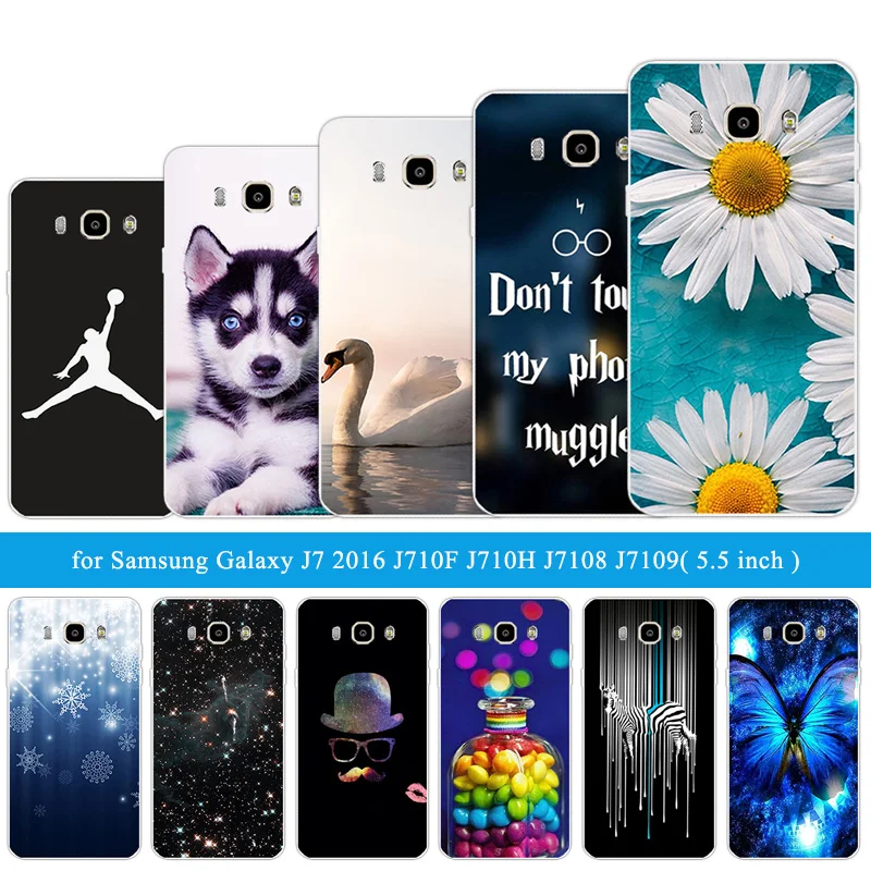 Чехол для Samsung Galaxy J7 2016 5 дюймов J7108 J7109 задняя крышка Мягкий силиконовый чехол j7