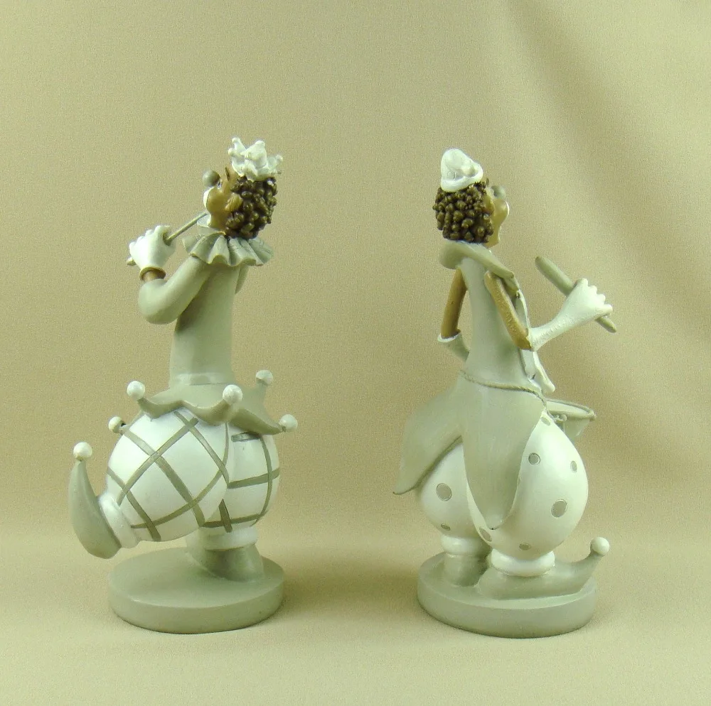 Смешная цирковая Статуэтка клоуна из смолы ручной работы музыкальный шут