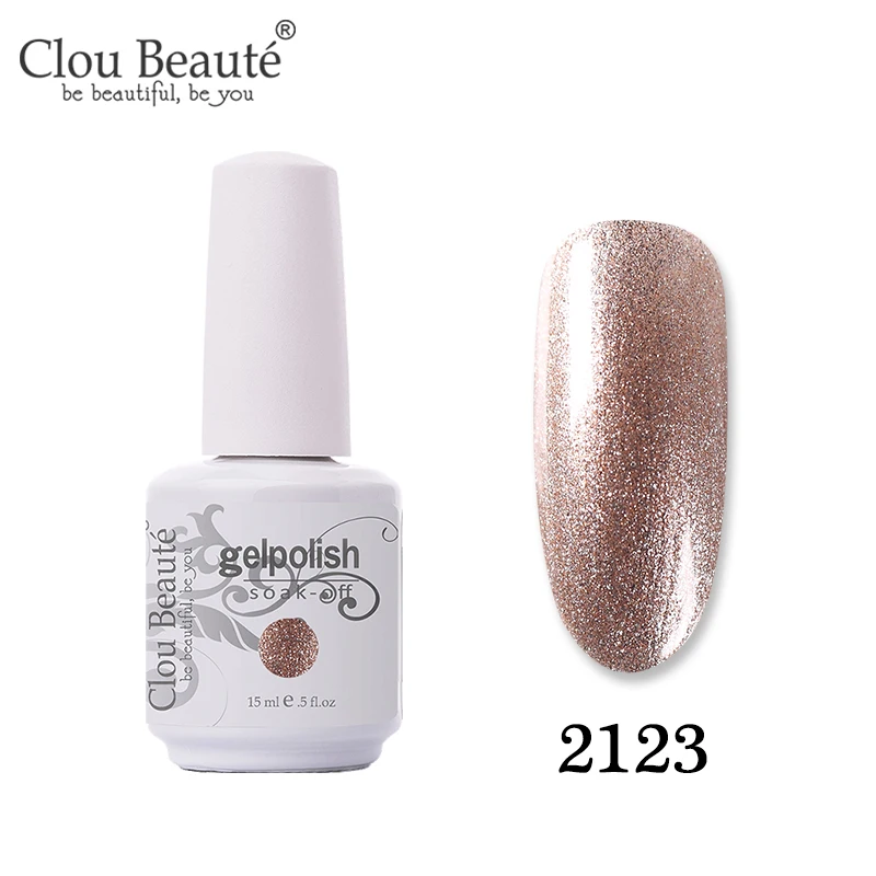 Clou Beaute Gellak UV 15 мл полуперманентный лак для ногтей гель основа и верхнее покрытие замочить от ногтей Живопись гель лак для ногтей - Цвет: 2123