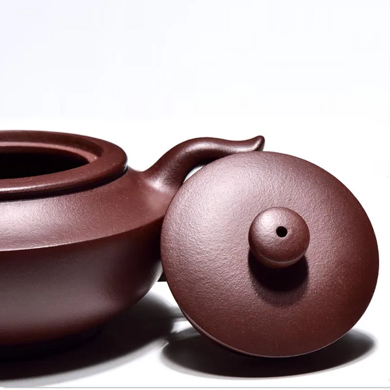 

240ML Yixing Authentic Purple Clay Teapot Handwork Sculpture Word Art Black Tea Kettle Drinkware Teaware Puer Pot Sent Friends