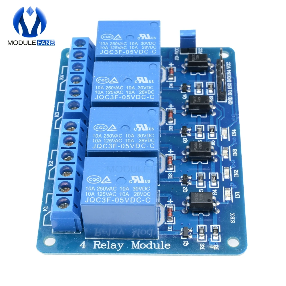 5V 4-канальный Релейный модуль 4-щит управления каналами реле для Arduino с оптопарой реле Выход 4 способ релейный модуль 4CH