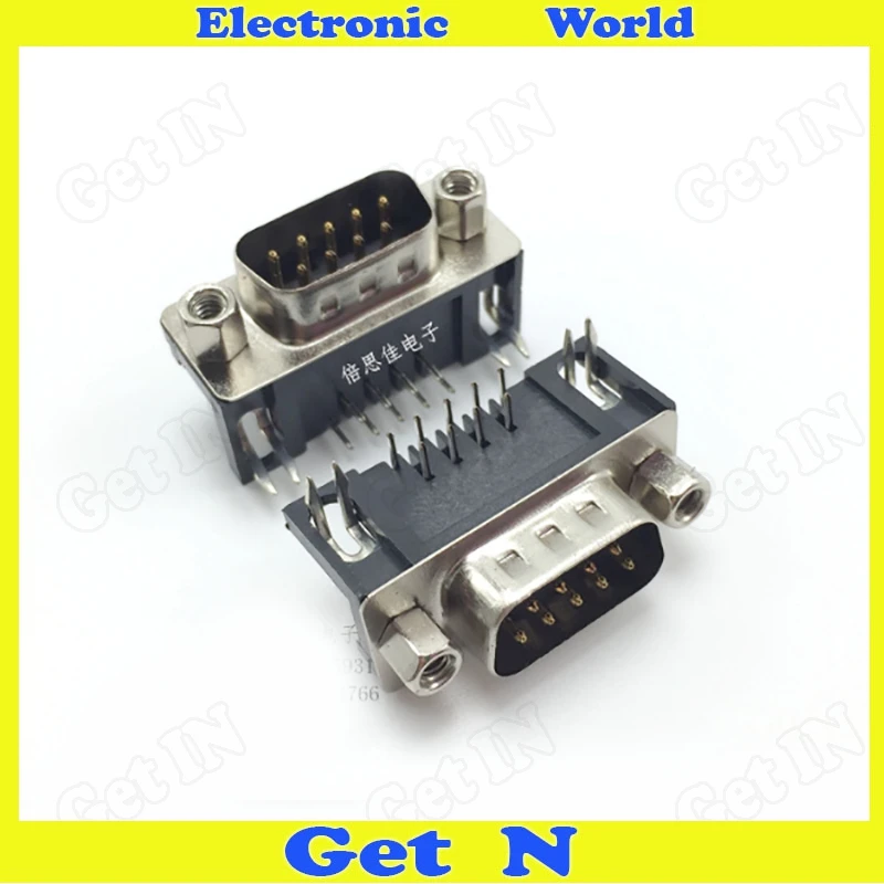20 шт. 9 контактный разъем для штекера дБ изогнутый штырьковый 90 градусов с винтом