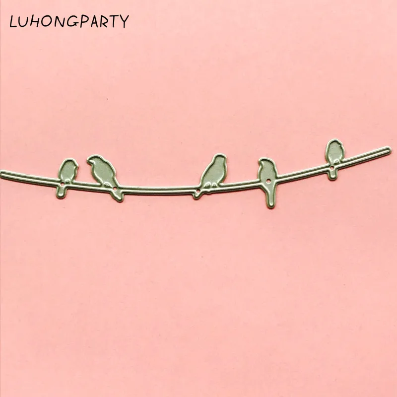 1 шт. 2*11 5 см МЕТАЛЛИЧЕСКИЕ высечки в виде ветвей птиц металлические Скрапбукинг