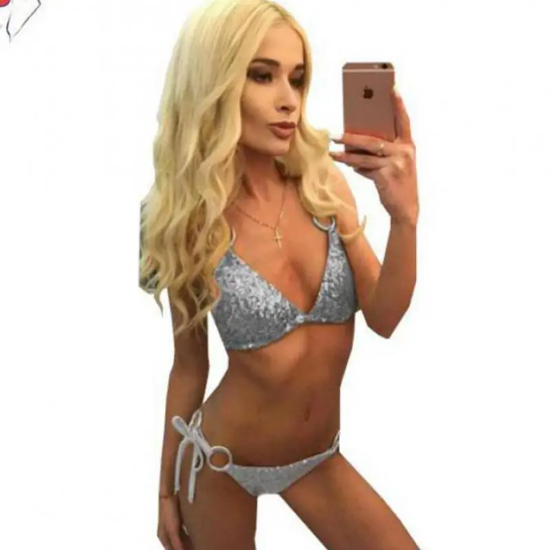 Учиха LQ Новинка 2017 года Halte Сексуальная галстук бикини с блестками для женщин Fly