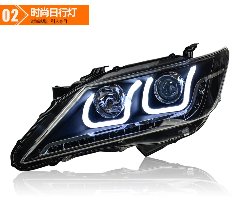 АКД Автомобиль Стайлинг для Toyota Camry V50 светодиодный фара 2012- Camry светодиодный ДХО Hid лампы Глава Ангел глаз bi Xenon аксессуары