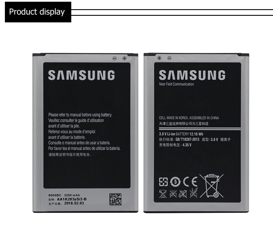 Samsung телефон Батарея B800BE B800BC 3200 мА-ч для samsung Galaxy Note 3 N900 N9006 N9005 N9000 N900A N900T N900P