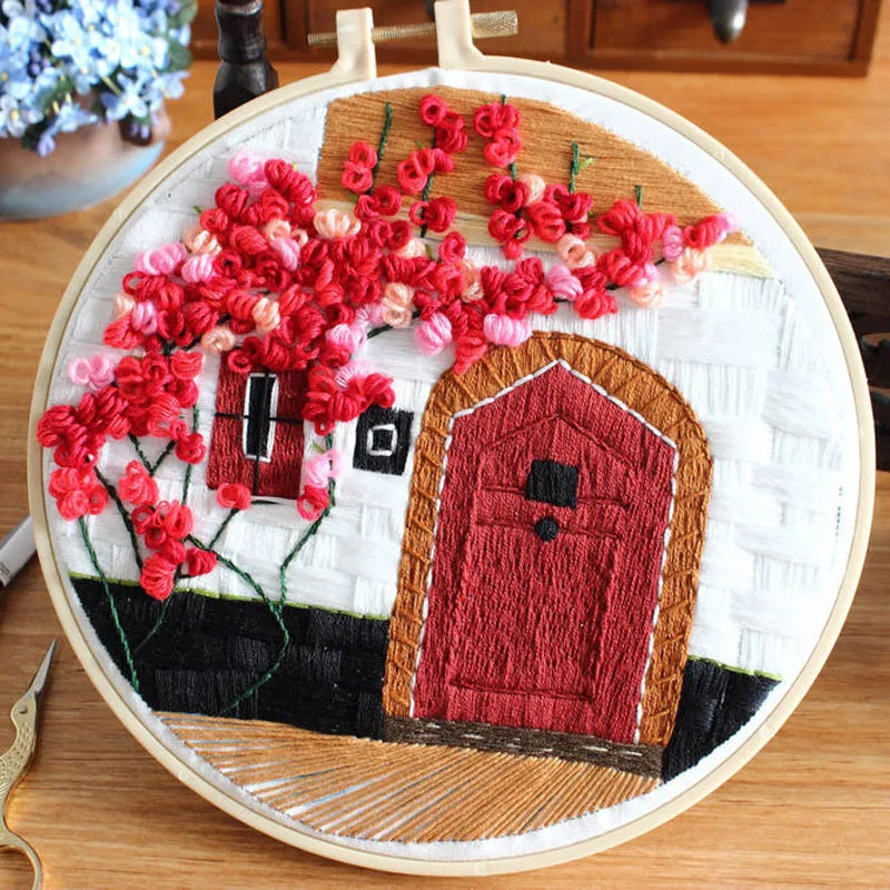 Креативные DIY наборы для цветочной вышивки 3D пейзаж узор наборы для вышивки крестом Рукоделие Ремесло шитье подарок аксессуары для дома Декор - Цвет: A