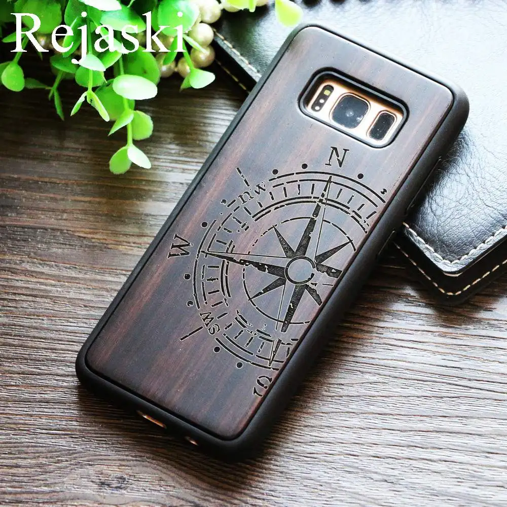 Rejaski винтажный череп Деревянный чехол для телефона для iPhone X XS XR Max черный деревянный чехол Ретро волк черное дерево для iPhone 7 8 плюс мягкий чехол s - Цвет: New Black