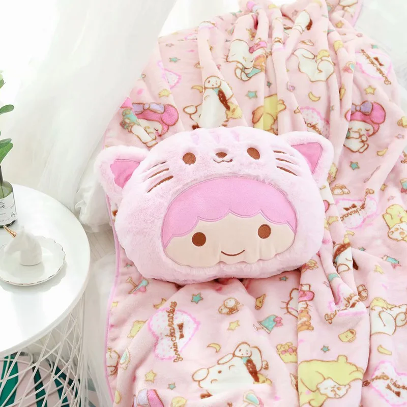 1 шт. 40 см Cinnamoroll пудинг собака Мелодия Близнецы Звезда Мягкая плюшевая подушка+ Коралловое бархатное одеяло мягкая игрушка романтический подарок