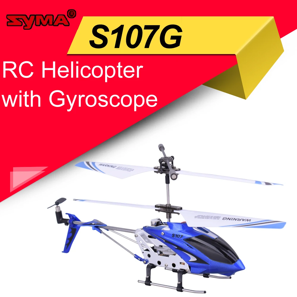 Оригинальный Дрон Syma S107G 3CH RC вертолет из сплава фюзеляж с гироскопом огни Синий