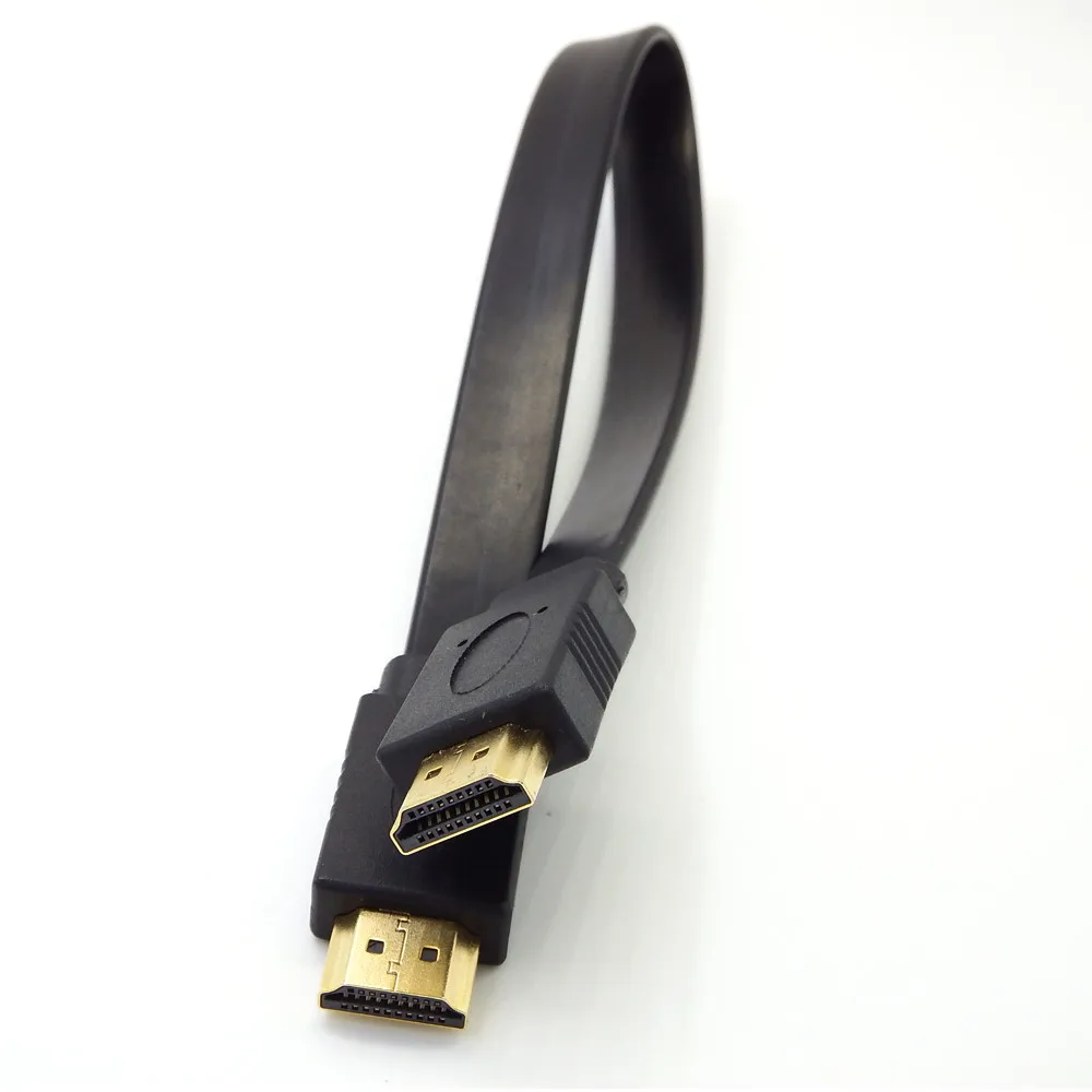 1 шт. Высокое качество 30 см Full HD короткий кабель HDMI Поддержка 3D штекер плоский кабель Шнур для аудио-видео HD tv