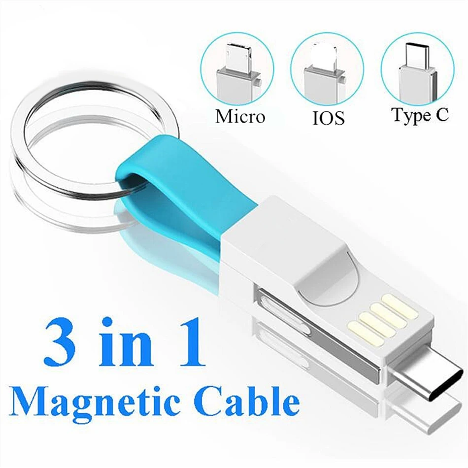 Oppselve Магнитный кабель Micro usb type C адаптер для быстрой зарядки телефона Micro usb type-C Брелок Зарядное устройство USB C для iPhone samsung
