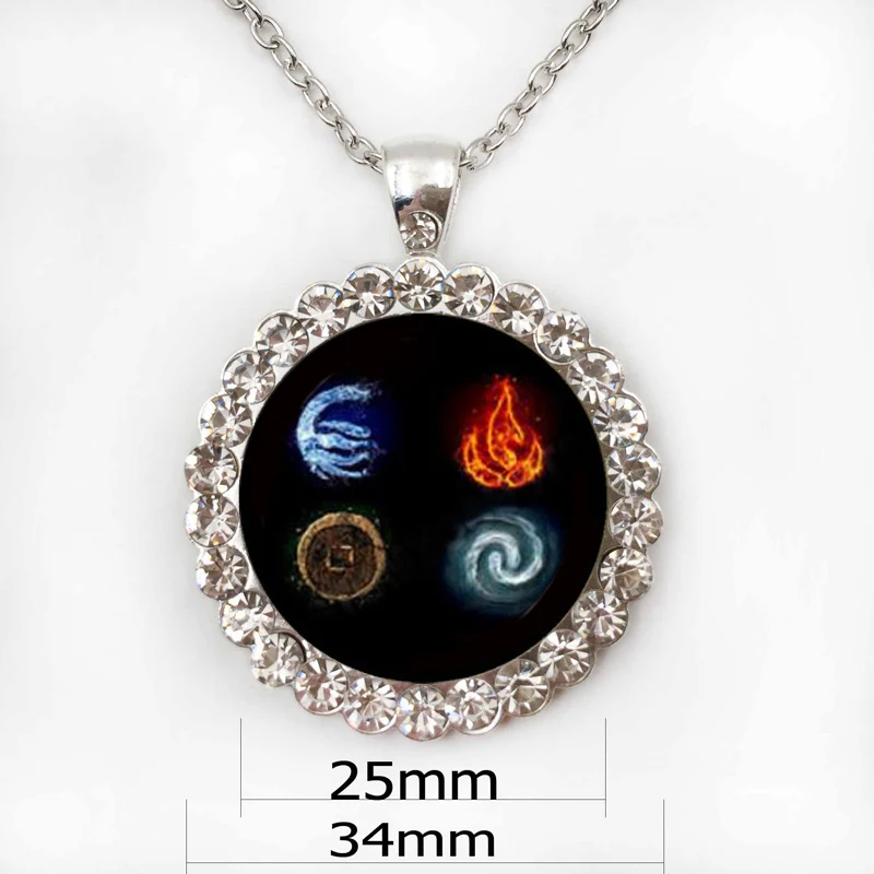 16 Мультфильм Аватар Последний Airbender стеклянный купол кулон ожерелье DIY ручной работы модные ювелирные аксессуары винтажный подарок для мужчин - Окраска металла: 16