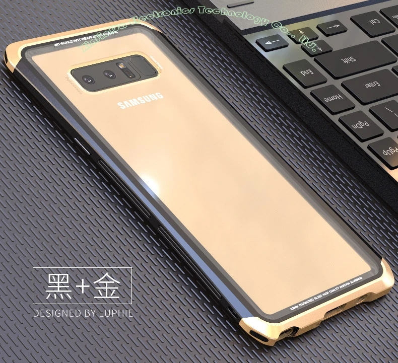 Чехол для samsung Galaxy Note 8 Luphie Алюминий Кепки+ PC Рамка+ 9 H Стекло Сзади Двойной Цвет чехол для Note8 SN85