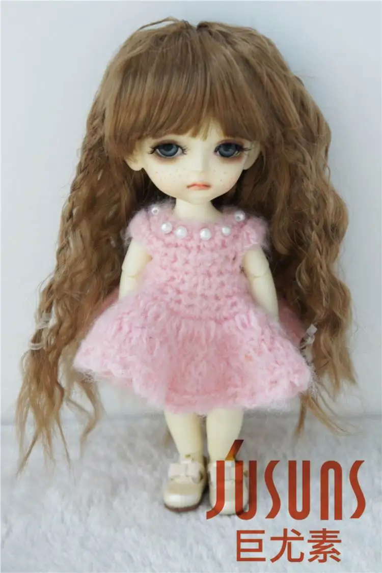 JD149 1/12 1/8 BJD парики Средний Sauvage парик Размер 3-4 дюймов 4-5 дюймов 5-6 дюймов синтетический парик для куклы мохеровый модные аксессуары для кукол - Цвет: 5-6inch Brown SM916