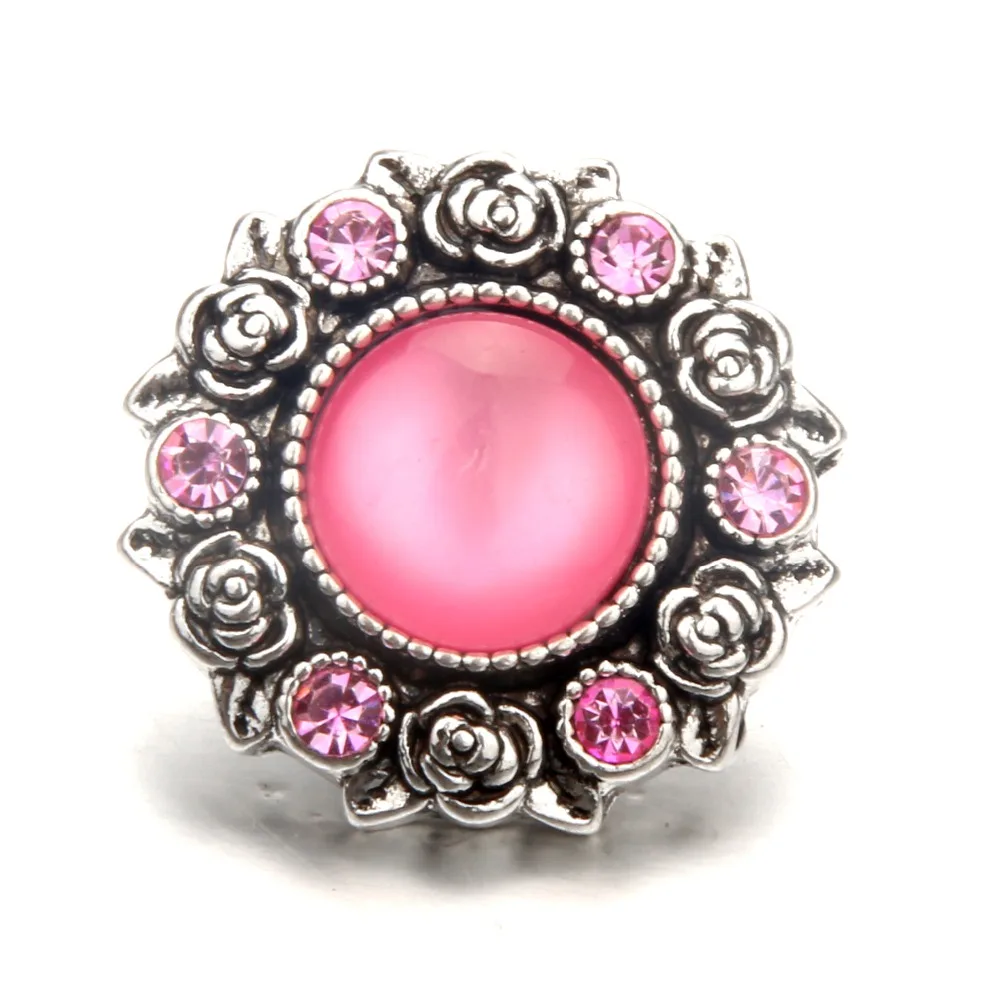 Модные 18 мм круглый шарик цветок кнопки ювелирных кристаллов металла заклепки