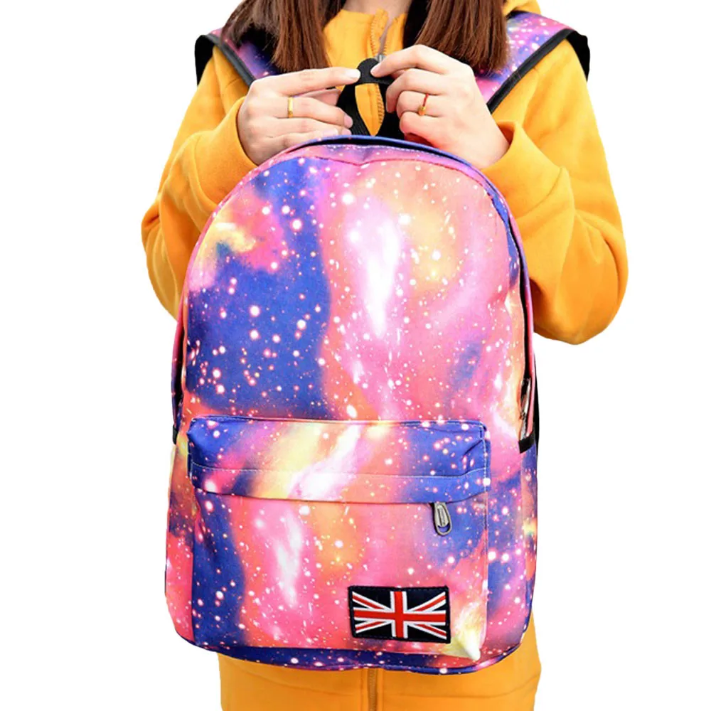New Fashion Women Bag Galaxy Pattern Printed Backpack Unisex Travel Canvas Leisure Bags School Female Crossbody | Багаж и сумки