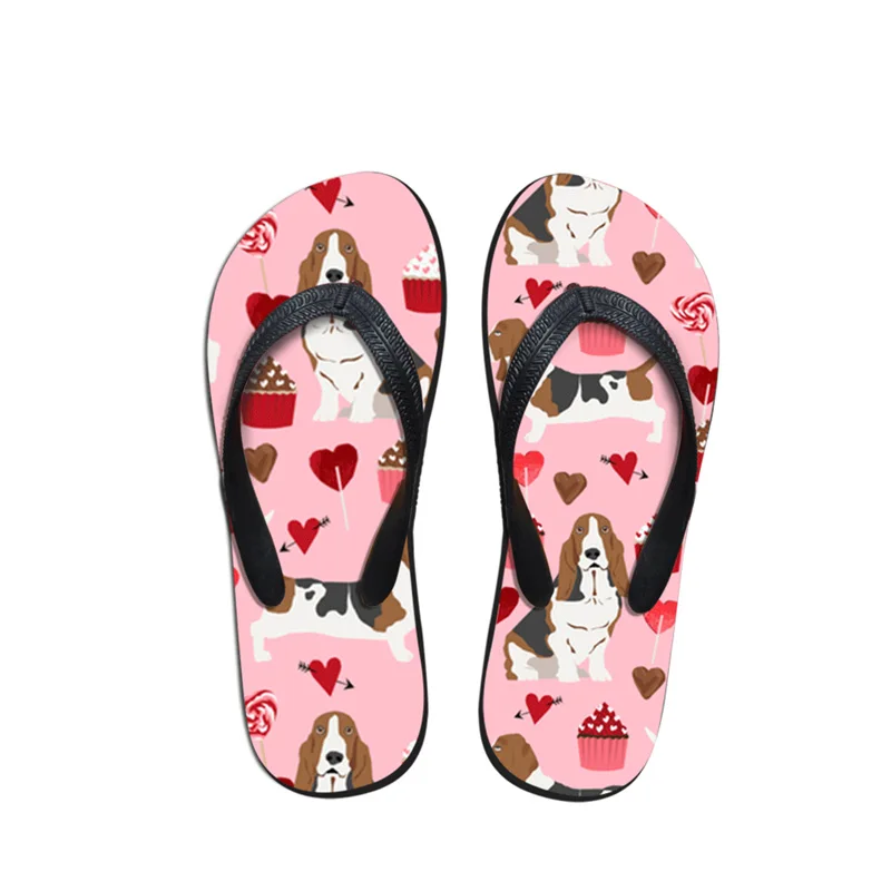 Новинка женские модные летние шлепанцы на мягкой подошве с милым принтом собаки