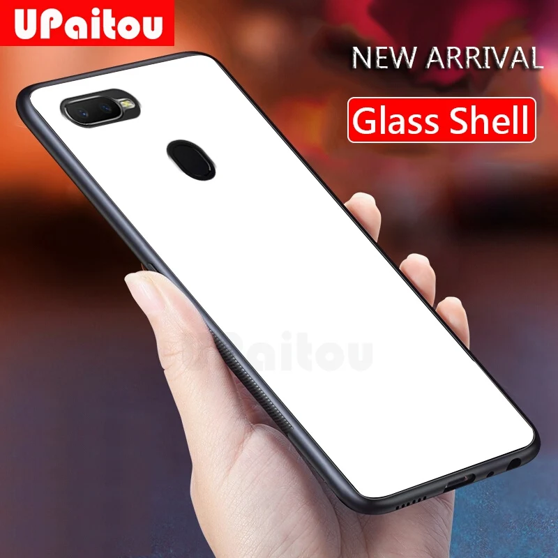 UPaitou Роскошный чехол из закаленного стекла для OPPO F9 Pro F7 F5 молодежный TPU бампер