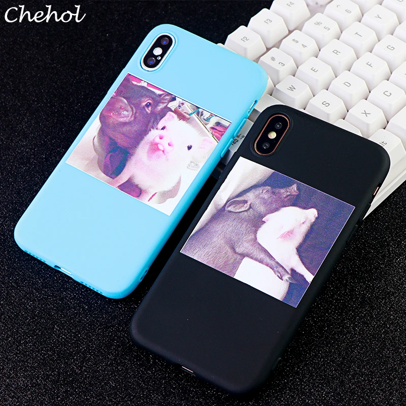 Милые Чехлы для мобильных телефонов с изображением свиньи iPhone 6 S 7 8 Plus X XS MAX XR