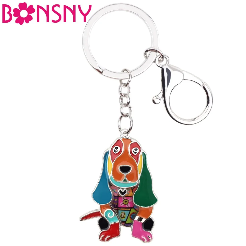 Bonsny эмалированный металлический брелок-брелок для собак брелок ключей украшения