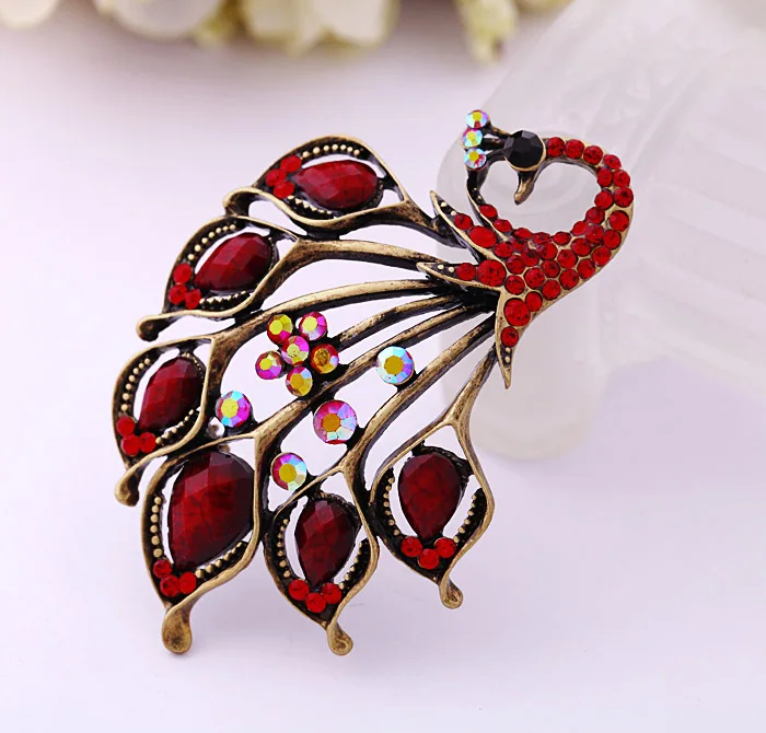 Винтажная брошь в виде павлина с кристаллами для женщин|peacock brooch|beautiful broochesladies