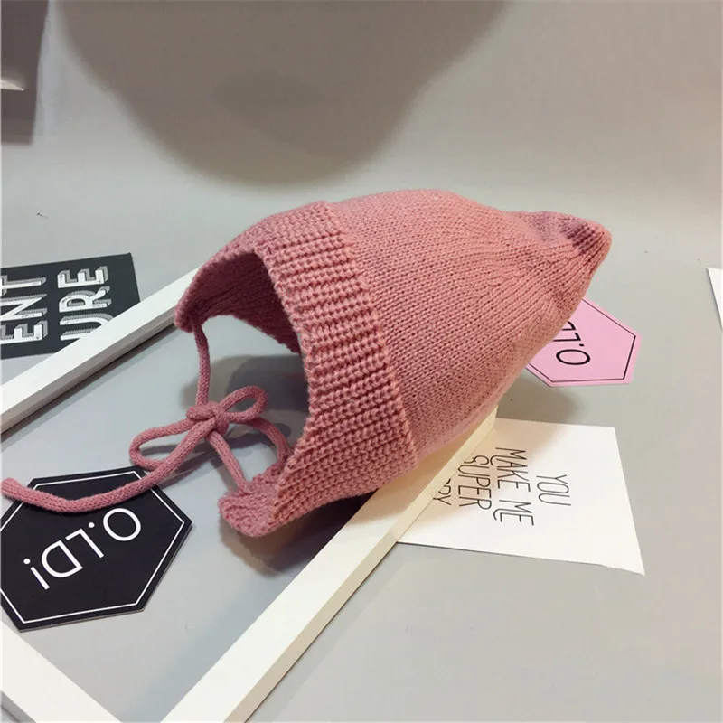 Милая детская шапка для малышей зимние теплые шапки Хлопковые вязаные детские