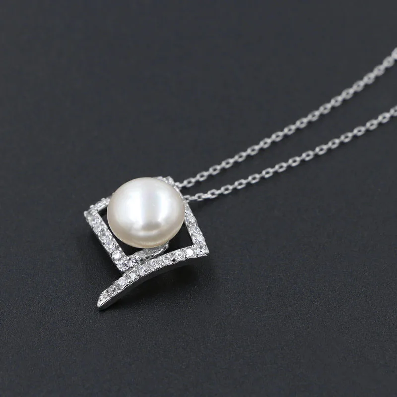 Элегантный Настоящее стерлингового серебра 925 натуральный пресноводный жемчуг