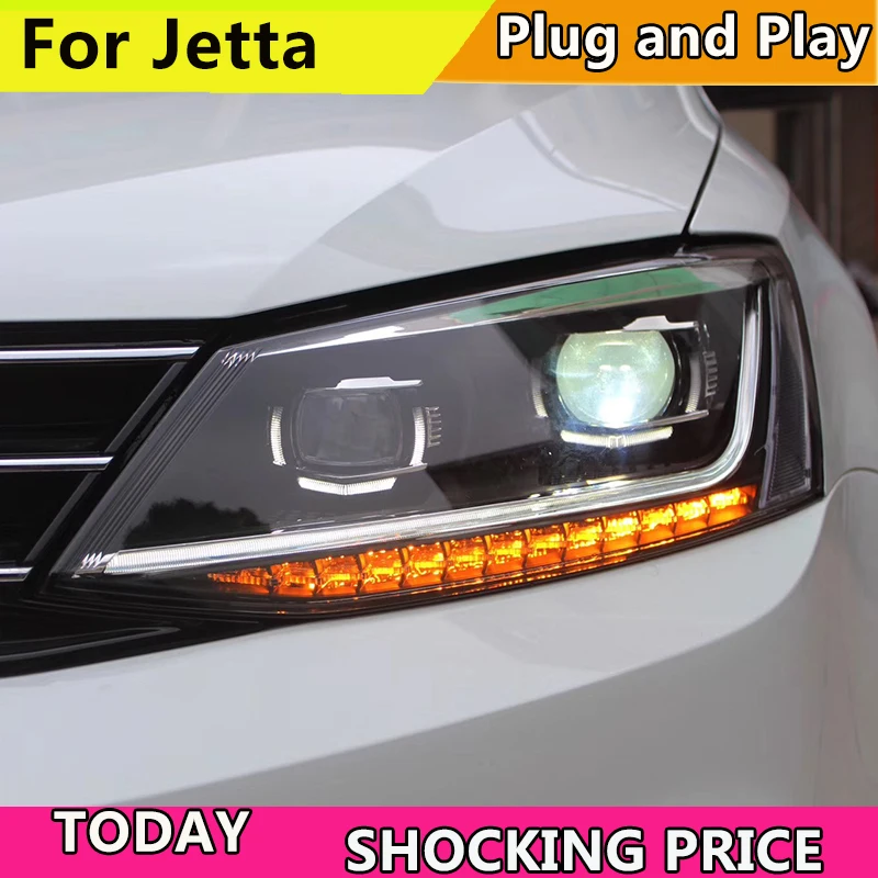 

Car Styling Headlight for For VW Jetta LED Headlight Head Lamp 2011-2017 VW Jetta LED Daytime Running Light LED DRL Bi-Xenon HID