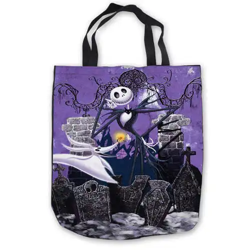 Custom Canvas The-Nightmare-Before-Christmas (15) Tote Hand Bags Shopping Bag Casual Beach HandBags Foldable 180911-02-53 | Багаж и сумки