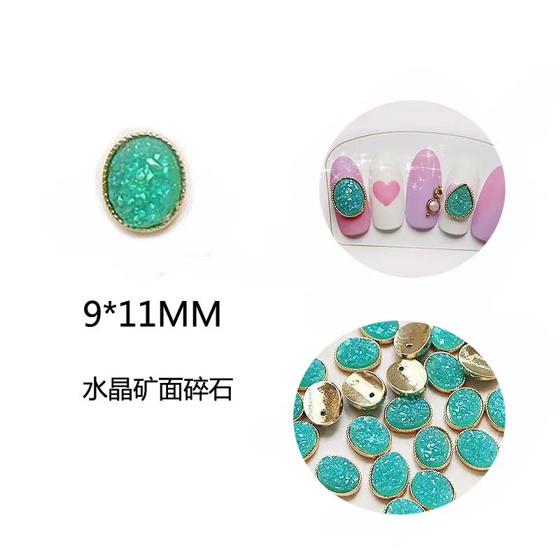 Украшения для ногтей из натурального сломанного камня блестящие стразы 3d