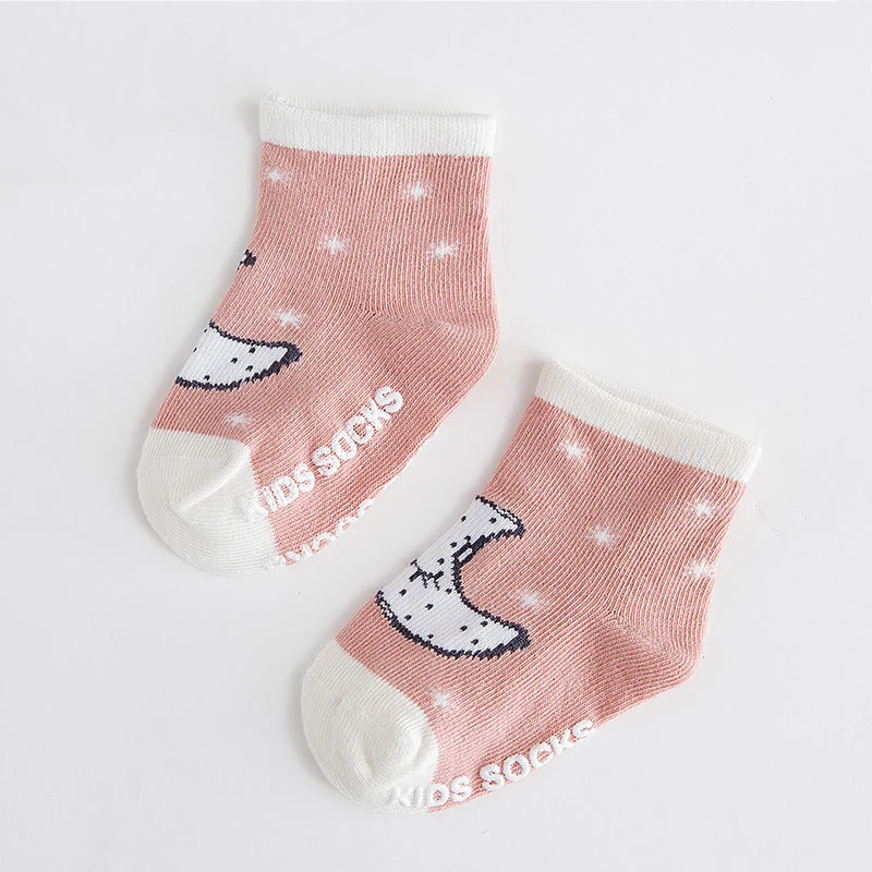 2 Pairs Of Selling 0-3 Baby Socks 100%Cotton Warm animal Cartoon Cute Breathable Non-slip Spring Autumn Boy Girl Newborn | Мать и ребенок