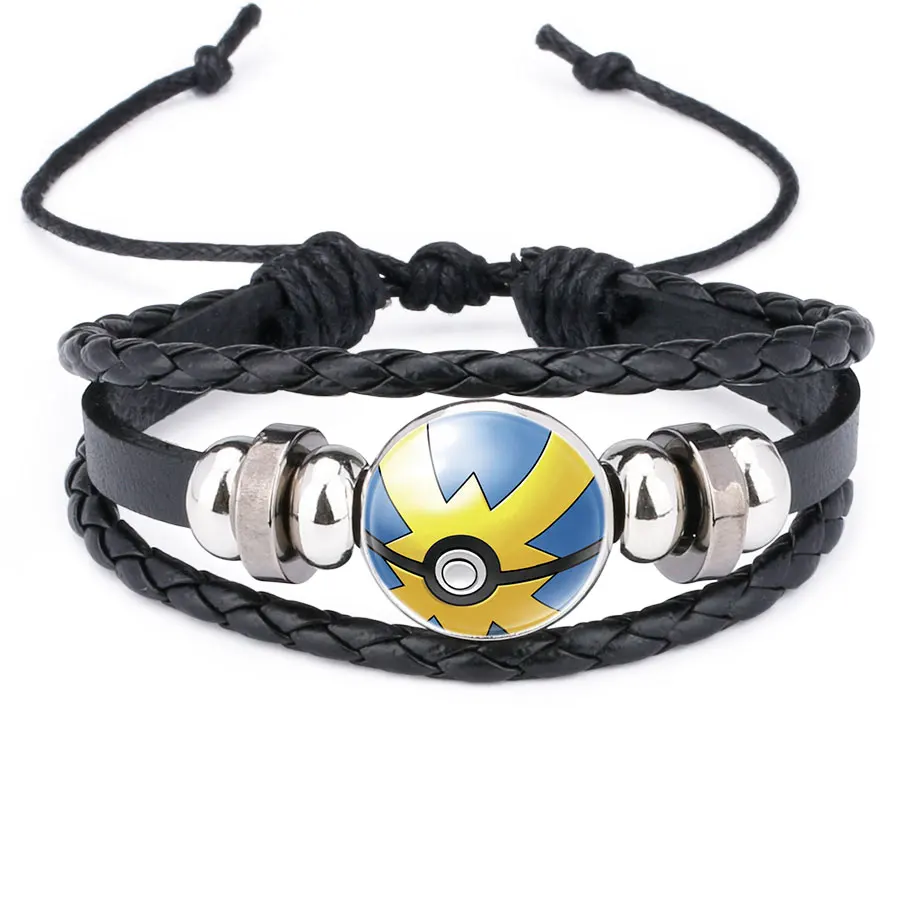 Горячая продажа кабошон стекло Pokemon Pokeball браслет Карманный Монстр обертывание