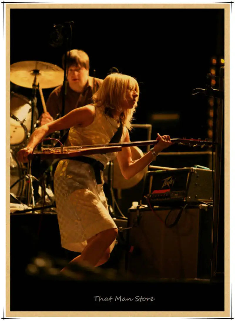 Рок-Группа Соник Молодежный постер ретро ностальгия крафт-бумага декоративная живопись Наклейка на стену 30*21 см