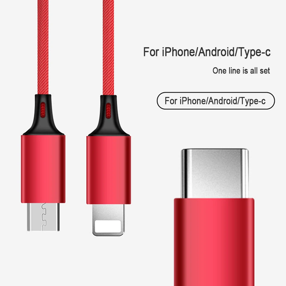 Usb кабель 3 в 1 для samsung xiaomi iPhone XS Max XR X 8 P зарядное устройство Micro мобильного
